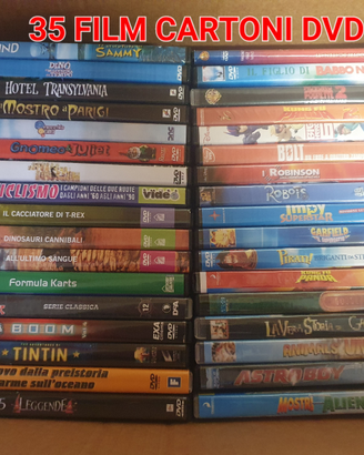35 films dvd e 13 vhs cartoni animati x bimbi