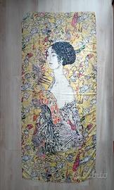Pashmina con stampa effetto dipinto
