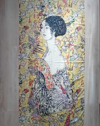 Pashmina con stampa effetto dipinto