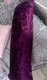 Cuscino lungo velluto viola