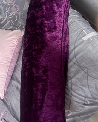 Cuscino lungo velluto viola