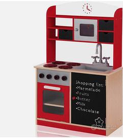 Cucina di legno bambini rossa