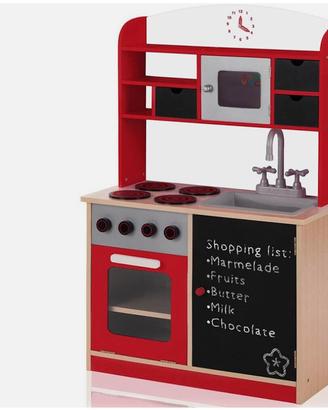Cucina di legno bambini rossa