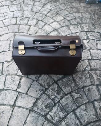 borsa pilota marrone