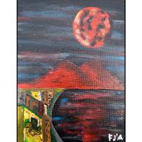 dipinto acrilico su tela Fiore d'Amore firmato 