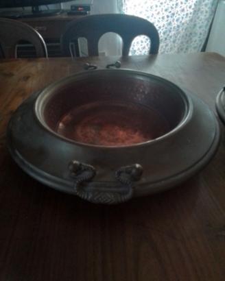 braciere  in rame e ottone
