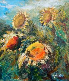 Olio su Tela I Girasoli 60x80