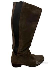 Stivali alti donna scamosciati tortora 38