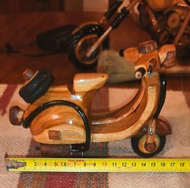 Modellismo Statico Vintage Vespa In Legno Cm 17x 