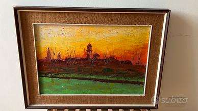 Dipinto Olio su Tela Genio Pontieri