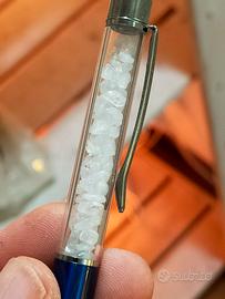 Penna con Cristalli di Quarzo Ialino 