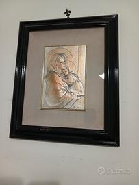 Quadro Madonna  in argento 