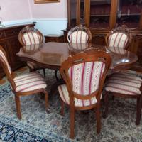 Tavolo da pranzo in legno massello con 6 sedie