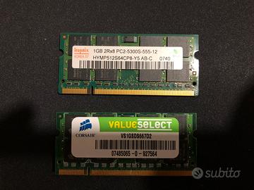 1GB + 1GB RAM DDR2 sodimm