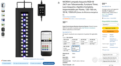 Plafoniera LED NICREW RGB+W 24/7 - Acquario