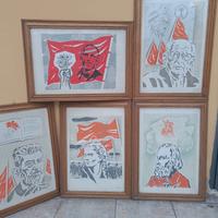 5 stampe tema politico 41x56