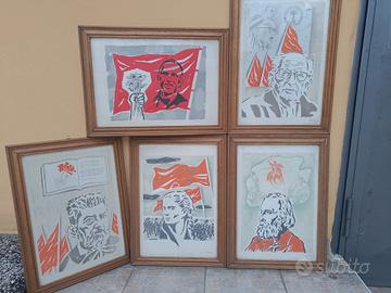 5 stampe tema politico 41x56