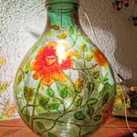 Damigiana/punto luce dipinta a mano