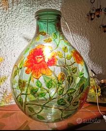 Damigiana/punto luce dipinta a mano