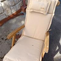 🌿 Lettino prendisole in legno con cuscino imbotti