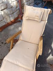 🌿 Lettino prendisole in legno con cuscino imbotti