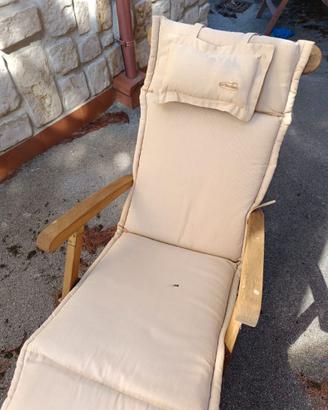 🌿 Lettino prendisole in legno con cuscino imbotti