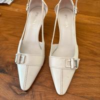 Sandalo Prada in pelle bianca