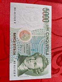 banconota da 5000lire FDS