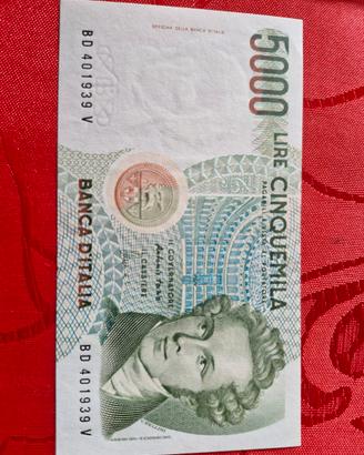 banconota da 5000lire FDS
