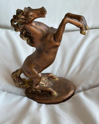 Statua Cavallo Rampante in Ottone Fuso 760g / 24cm