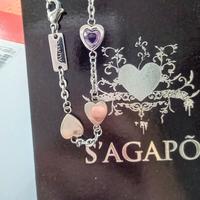 Bracciale acciaio con cristallo rosa