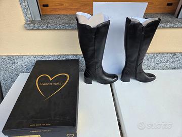 Stivali Donna pelle NUOVI Marco Tozzi 37 nero