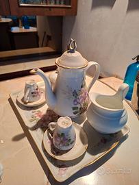 Servizio da caffè in porcellana bianca 5pz