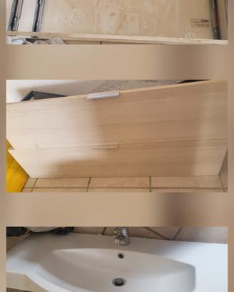 Set completo arredo bagno: mobile, lavabo e bidet