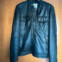 Zara giubbino in vera pelle nero taglia S