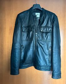 Zara giubbino in vera pelle nero taglia S