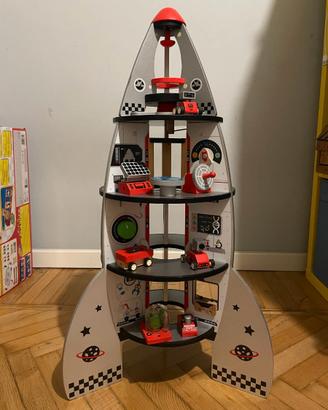 Razzo spaziale Hape in legno completo di accessori