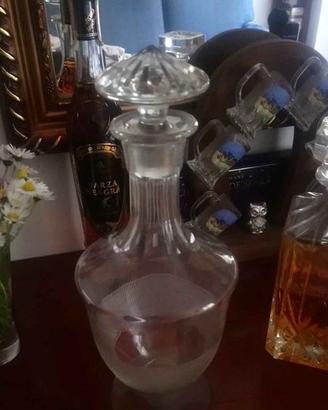 Bottiglia vintage porta liquori in vetro, nuova