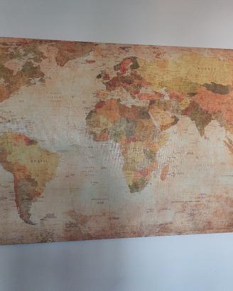 Quadro planisfero mappa del mondo
