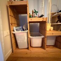 Mobile porta scatole/ contenitori in legno