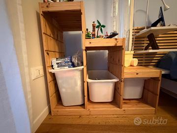 Mobile porta scatole/ contenitori in legno