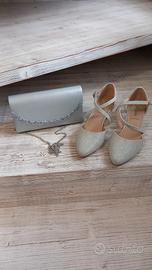 Décolleté con pochette  argento 