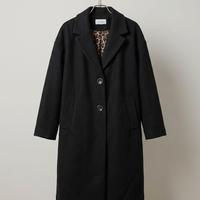 Cappotto lungo nero Floria - fodera leopardata - X