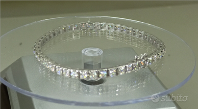 Tennis oro bianco e moissaniti bianche o nere 5ct