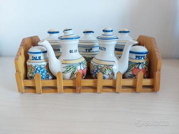 Set 7 Contenitori in Ceramica Decorata