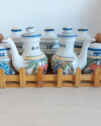 Set 7 Contenitori in Ceramica Decorata