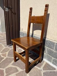 Sedie rustiche in legno massello Vintage
