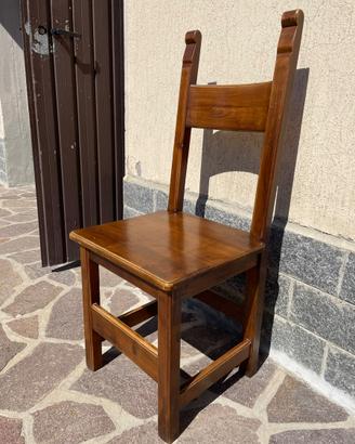 Sedie rustiche in legno massello Vintage