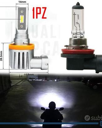 LAMPADINA MOTO LED H11 Luce POTENTE 6500K 4.000LM