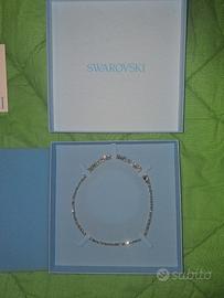 Collana Swarovski Matrix Tennis, Bianca, Rodio